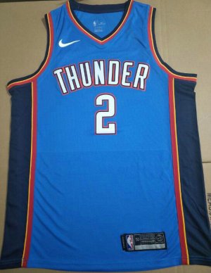 NBA 2 Gilgeous-alexander OkC Thunder 19-20 Season Maillot bleu imprimé